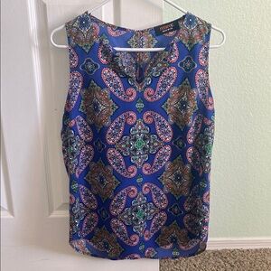 Renee C. Blue and Purple Sleeveless Blouse